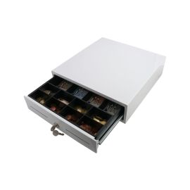 BYPOS C33 - Baby cash drawer Metaal behuizing, 4B en 8c elektrische *Wit* - EPSON-STAR (RJ12 cable)-C3330CLW
